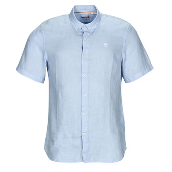Kleidung Herren Kurzärmelige Hemden Timberland SS Mill River Linen Shirt Slim Blau