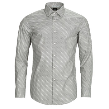 Kleidung Herren Langärmelige Hemden BOSS H-HANK-kent-C1-214 Khaki