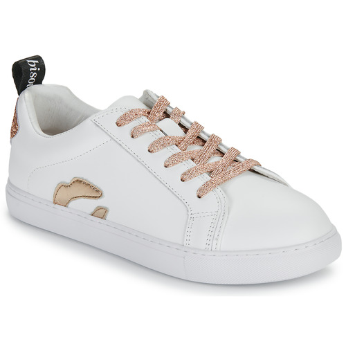 Schuhe Damen Sneaker Low Bons baisers de Paname BETTYS METALIC ROSE GOLD LACE Weiß / Gold