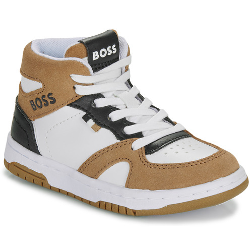 Schuhe Jungen Sneaker High BOSS J29367 Weiß / Kamel