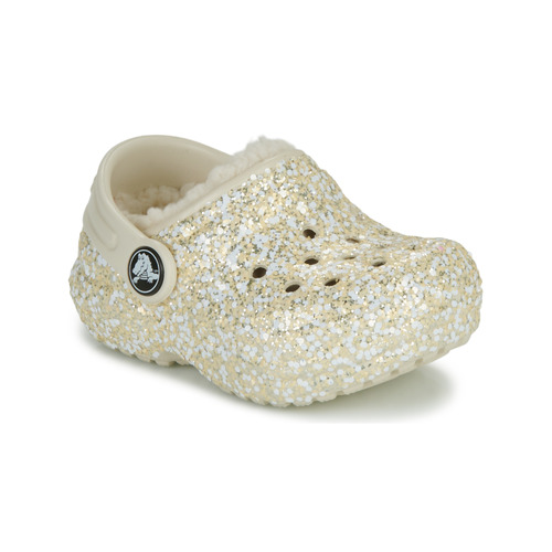 Schuhe Mädchen Pantoletten / Clogs Crocs Classic Lined Glitter Clog T Beige / Golden