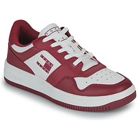 Schuhe Damen Sneaker Low Tommy Jeans TJW RETRO BASKET LEATHER Weiß / Rot