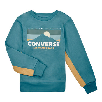 Kleidung Jungen Sweatshirts Converse GEAREDUPBLOCKEDFTMIXCREW Blau / Khaki