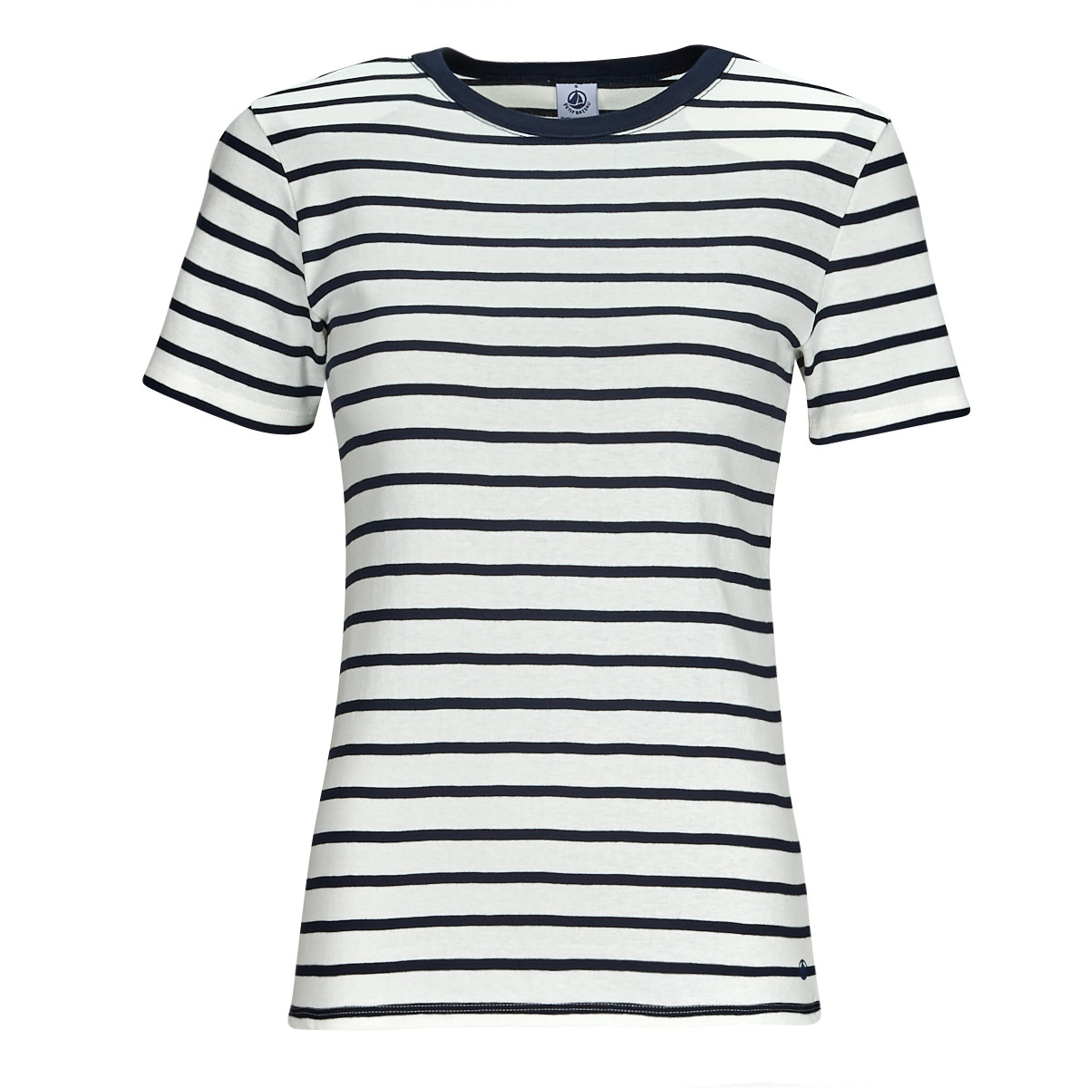 Kleidung Damen T-Shirts Petit Bateau MC COL ROND Marineblau / Weiß