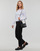 Kleidung Damen Langarmshirts Calvin Klein Jeans WOVEN LABEL RIB LONG SLEEVE Weiß