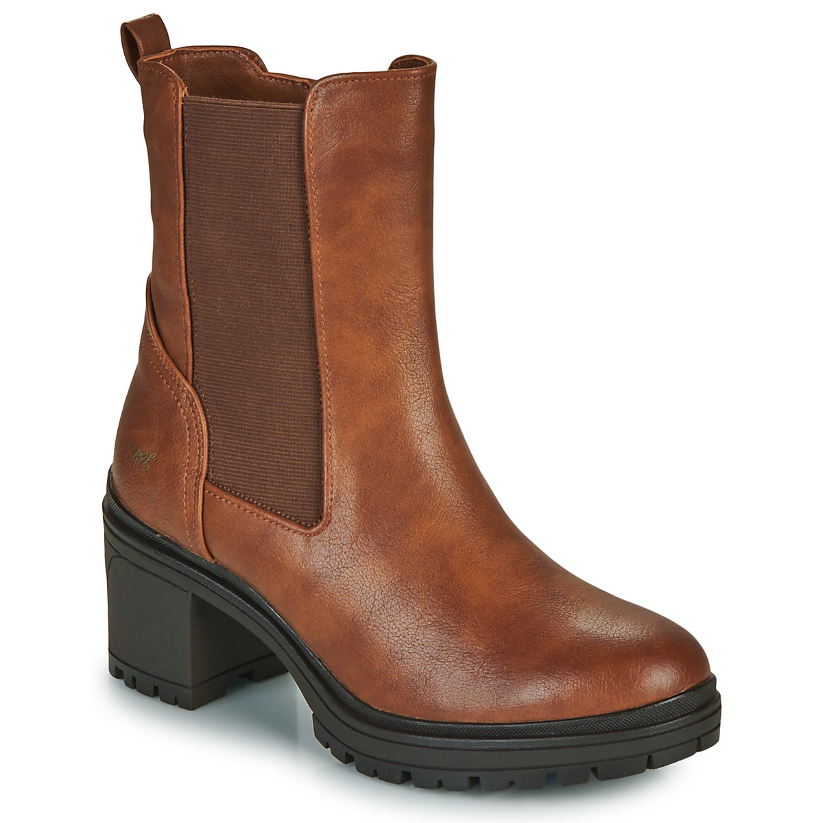 Schuhe Damen Low Boots Mustang 1409511 Kognac