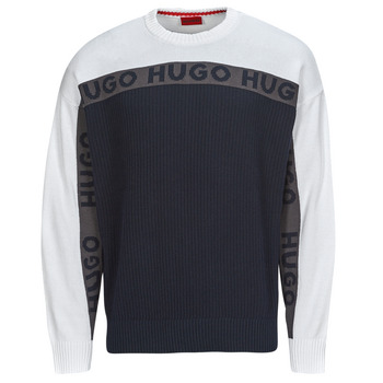 Kleidung Herren Pullover HUGO Stimoh Grau / Weiß / Marineblau