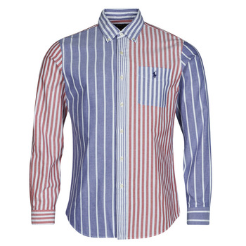 Kleidung Herren Langärmelige Hemden Polo Ralph Lauren CHEMISE COUPE DROITE EN OXFORD Blau / Rot / Weiß