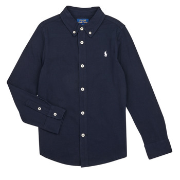 Kleidung Jungen Langärmelige Hemden Polo Ralph Lauren LS FB CS M5-SHIRTS-SPORT SHIRT Marineblau