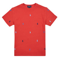 Kleidung Kinder T-Shirts Polo Ralph Lauren SS CN-KNIT SHIRTS-T-SHIRT Rot