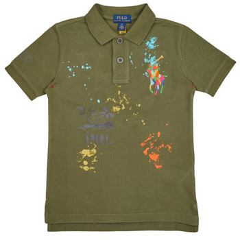 Kleidung Kinder Polohemden Polo Ralph Lauren SSKCM2-KNIT SHIRTS-POLO SHIRT Khaki