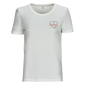 Kleidung Damen T-Shirts Only ONLBEATE S/S HEART TOP CS JRS Beige