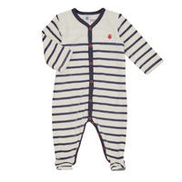 Kleidung Kinder Pyjamas/ Nachthemden Petit Bateau LOUDRE Weiß / Marineblau