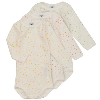 Vêtements Enfant Pyjamas / Chemises de nuit Petit Bateau BODY US ML CUR DE BEURRE PACK X3 