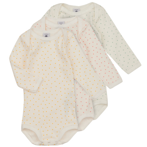 Kleidung Kinder Pyjamas/ Nachthemden Petit Bateau BODY US ML CUR DE BEURRE PACK X3 Weiß