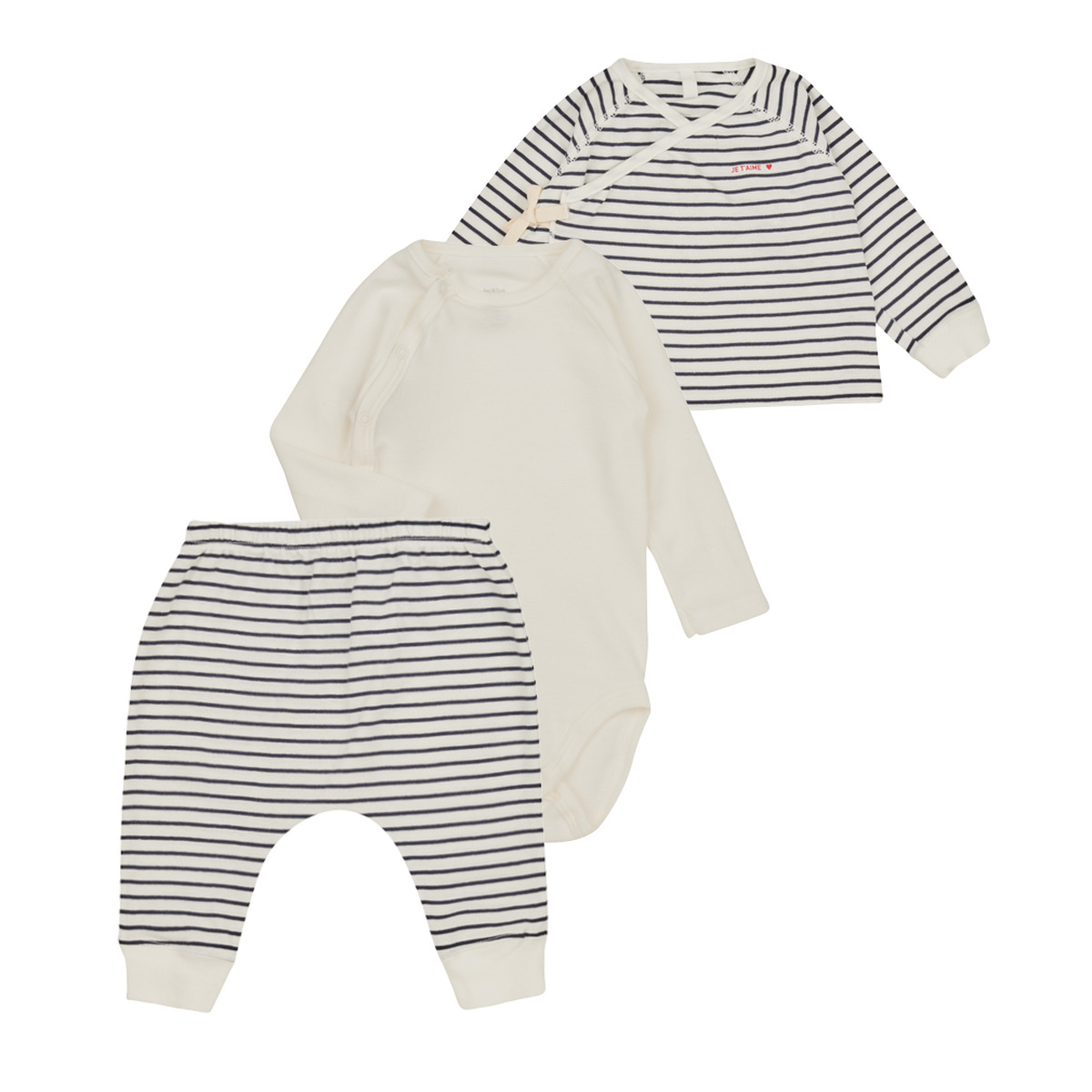 Kleidung Kinder Pyjamas/ Nachthemden Petit Bateau LALLO Marineblau / Weiß