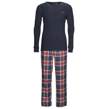 Kleidung Herren Pyjamas/ Nachthemden Polo Ralph Lauren L/S PJ SLEEP SET Blau / Rot