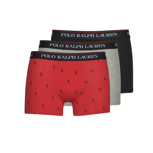 Unterwäsche Herren Boxer Polo Ralph Lauren CLSSIC TRUNK 3 PACK Grau / Rot
