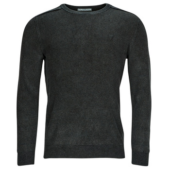 Kleidung Herren Pullover Guess YANN LS CN WASHED STITCHED SWTR Grau