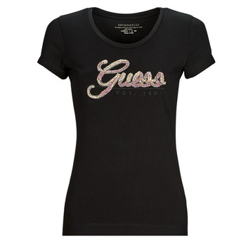 Vêtements Femme T-shirts manches courtes Guess SS RN GUESS SCRIPT TEE 