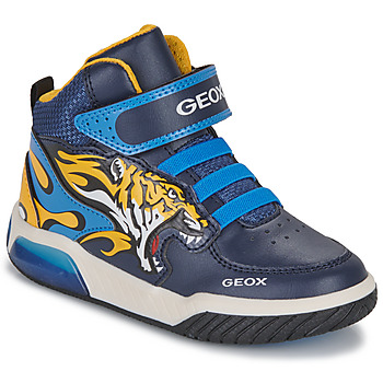 Schuhe Jungen Sneaker High Geox J INEK BOY C Marineblau / Gelb