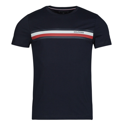 Kleidung Herren T-Shirts Tommy Hilfiger RWB MONOTYPE CHEST STRIPE TEE Marineblau