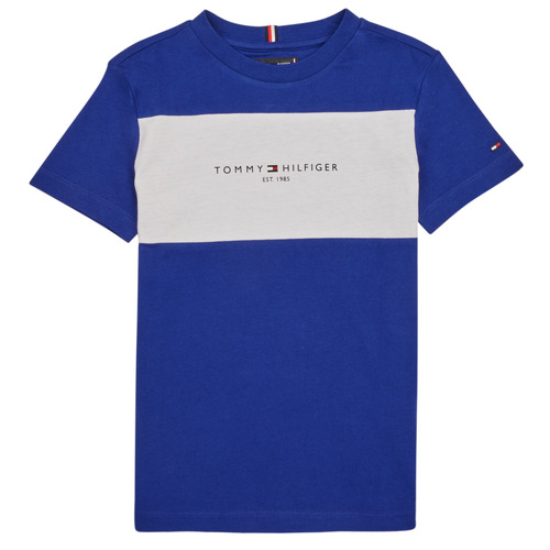 Kleidung Jungen T-Shirts Tommy Hilfiger ESSENTIAL COLORBLOCK TEE S/S Marineblau
