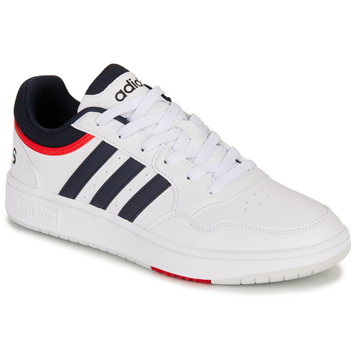 Schuhe Herren Sneaker Low Adidas Sportswear HOOPS 3.0 Weiß / Marineblau / Rot