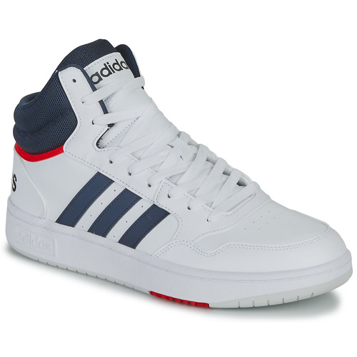 Schuhe Herren Sneaker High Adidas Sportswear HOOPS 3.0 MID Weiß / Marineblau / Rot