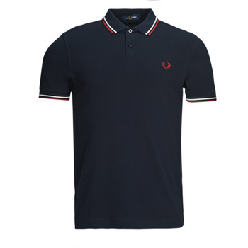 Kleidung Herren Polohemden Fred Perry TWIN TIPPED FRED PERRY SHIRT Marineblau / Weiß / Rot