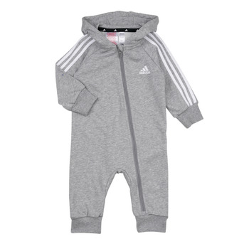 Kleidung Kinder Overalls / Latzhosen Adidas Sportswear 3S FT ONESIE Grau / Weiß