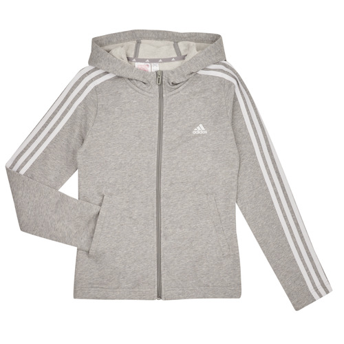 Kleidung Mädchen Sweatshirts Adidas Sportswear 3S FZ HD Grau / Weiß