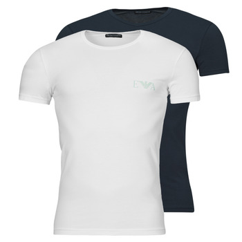 Kleidung Herren T-Shirts Emporio Armani BOLD MONOGRAM X2 Weiß / Marineblau