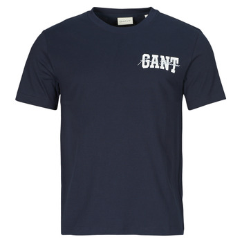 Kleidung Herren T-Shirts Gant ARCH SCRIPT SS T-SHIRT Marineblau