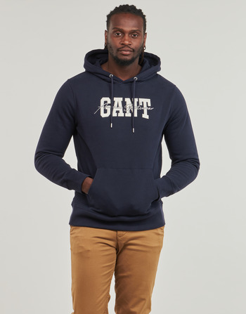 Kleidung Herren Sweatshirts Gant ARCH SCRIPT HOODIE Marineblau