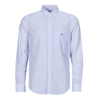 Kleidung Herren Langärmelige Hemden Gant REG POPLIN STRIPE SHIRT Weiß / Blau
