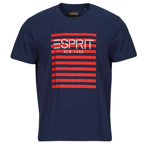 Kleidung Herren T-Shirts Esprit OCS LOGO STRIPE Marineblau