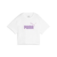 Kleidung Mädchen T-Shirts Puma GRILS LOGO CROPPED TEE Weiß