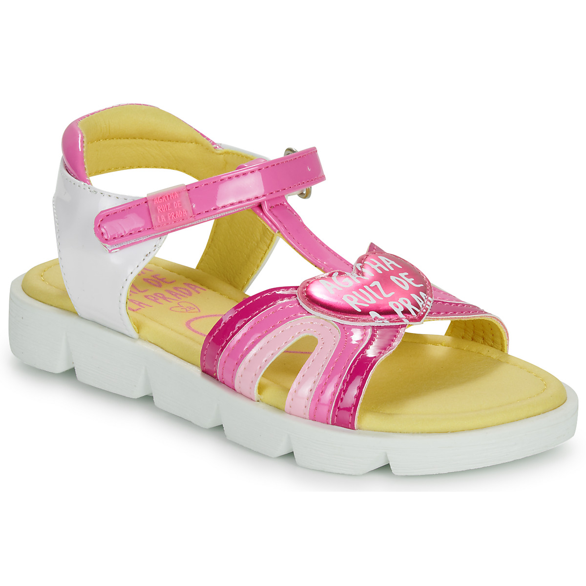 Schuhe Mädchen Sandalen / Sandaletten Agatha Ruiz de la Prada SANDALIA CORAZON Weiß