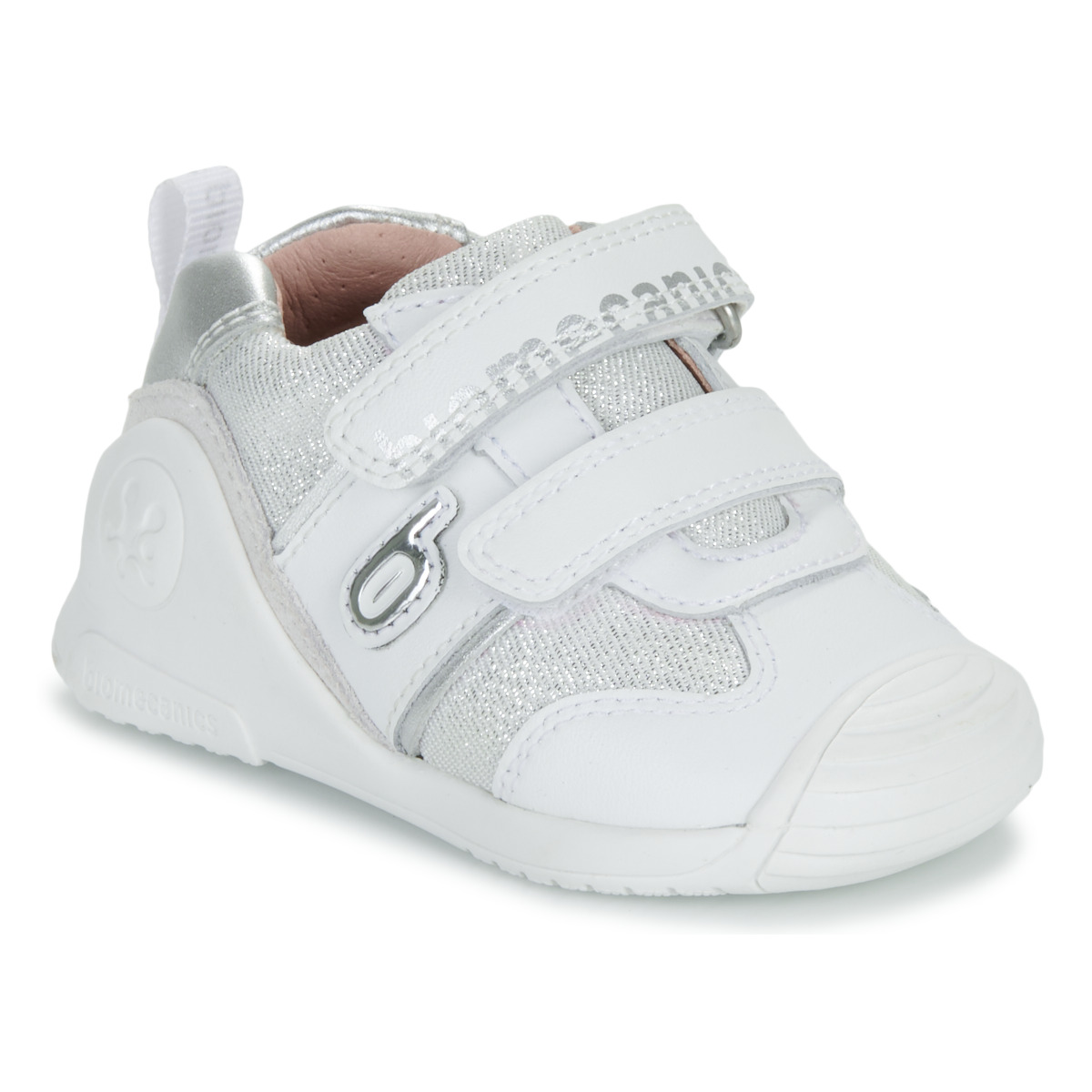 Schuhe Mädchen Sneaker Low Biomecanics ZAPATO METALIZADO Weiß / Silbrig