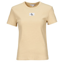 Vêtements Femme T-shirts manches courtes Calvin Klein Jeans WOVEN LABEL RIB REGULAR TEE 