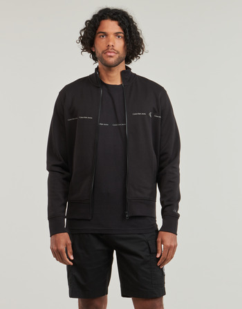 Kleidung Herren Sweatshirts Calvin Klein Jeans LOGO REPEAT ZIP THROUGH    