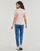 Vêtements Femme T-shirts manches courtes Calvin Klein Jeans WOVEN LABEL RIB V-NECK TEE 