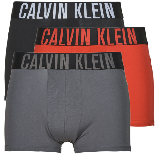 Unterwäsche Herren Boxer Calvin Klein Jeans TRUNK 3PK X3 Rot / Grau