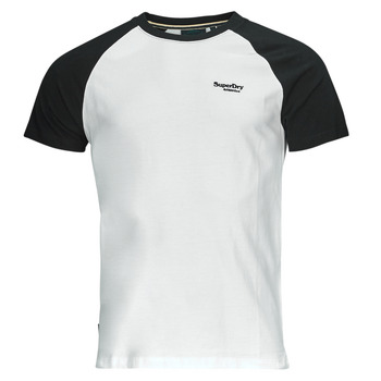 Kleidung Herren T-Shirts Superdry ESSENTIAL LOGO BASEBALL TSHIRT Weiß