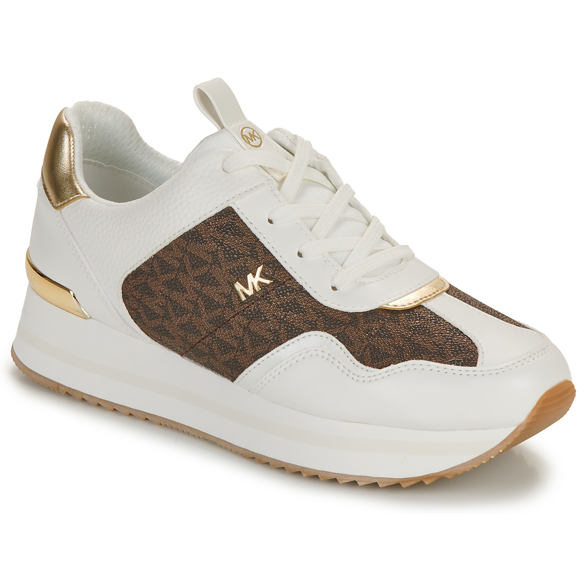Schuhe Damen Sneaker Low MICHAEL Michael Kors RAINA TRAINER Beige / Braun, / Golden