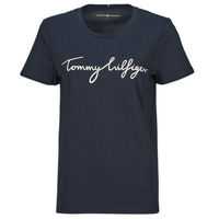 Kleidung Damen T-Shirts Tommy Hilfiger HERITAGE CREW NECK GRAPHIC TEE Marineblau