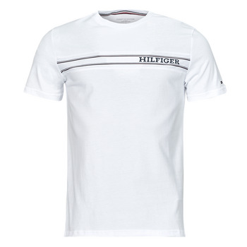 Kleidung Herren T-Shirts Tommy Hilfiger MONOTYPE STRIPE Weiß