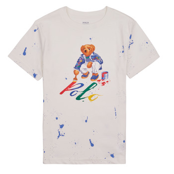 Kleidung Kinder T-Shirts Polo Ralph Lauren BEAR SS CN-KNIT SHIRTS-T-SHIRT Weiß