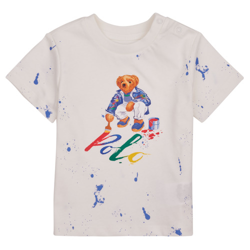 Kleidung Kinder T-Shirts Polo Ralph Lauren BEAR SS CN-KNIT SHIRTS-T-SHIRT Weiß